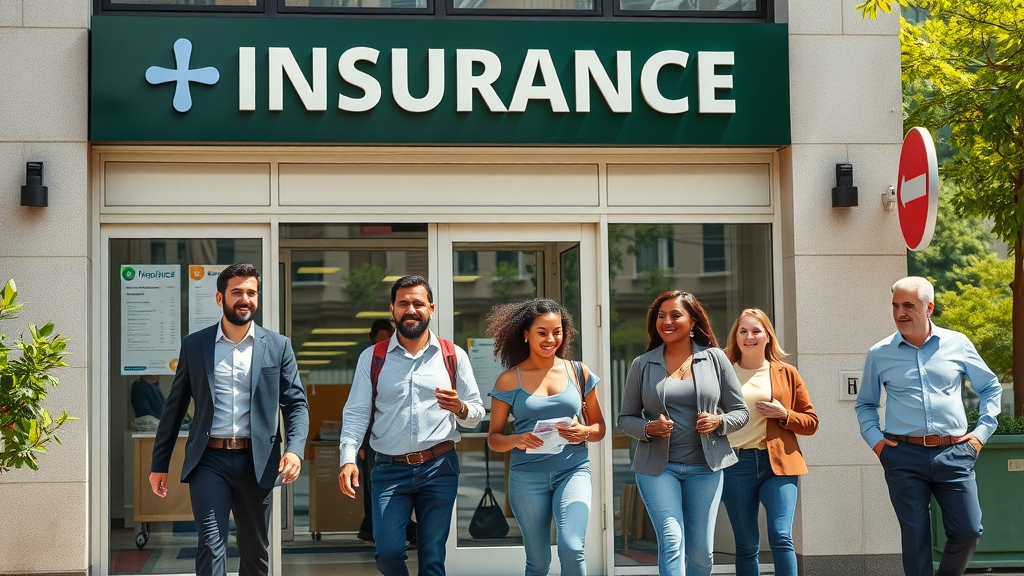 Authoritative insurance office in South Carolina with happy diverse clients comparing renters insurance policies on a sunny day
