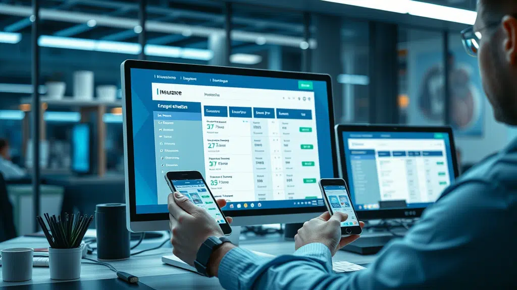 comparing Columbia SC car insurance rates on website and mobile device