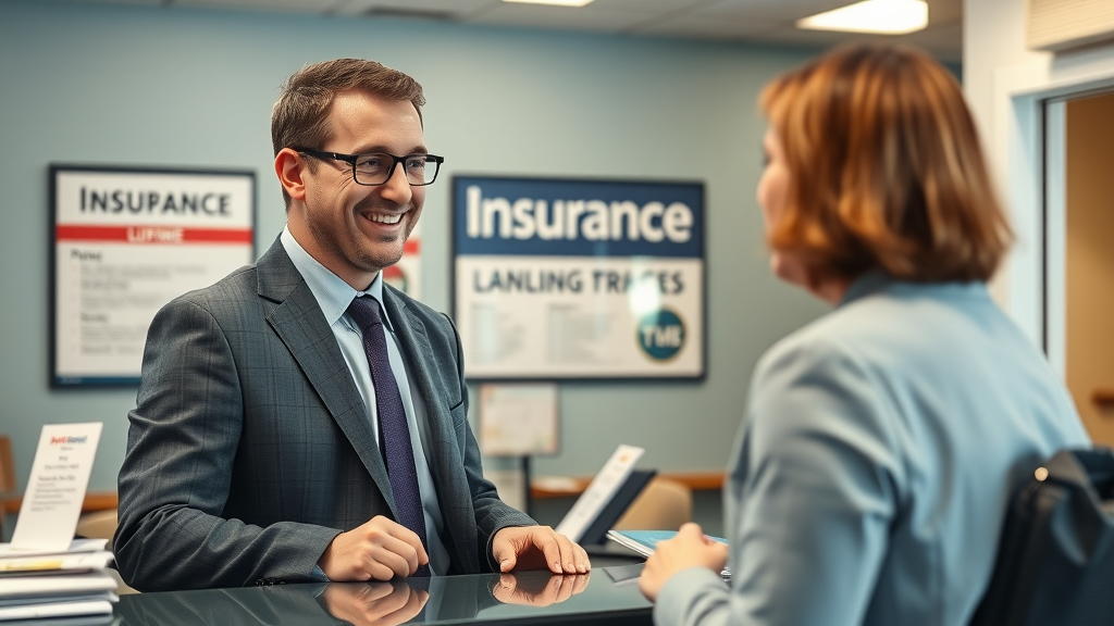 Columbia SC insurance agent helping client choose coverage, local insurance office