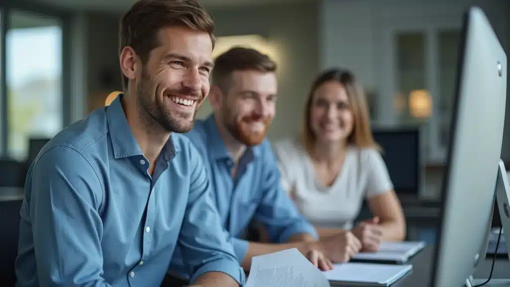 Insurance advisor in Columbia SC discussing financial stability and reviews of home insurance companies with clients