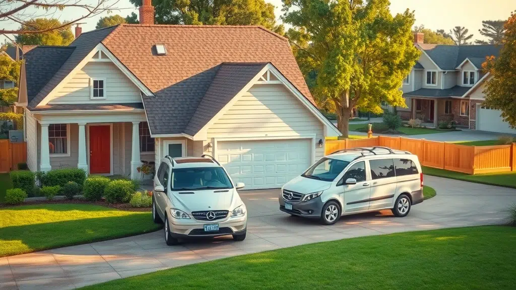 Secure insured home and car in driveway Columbia SC affordable insurance group coverage plans