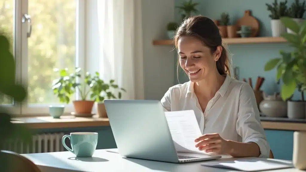 Homeowner reviewing insurance policy documents online in Columbia SC to compare home insurance rates