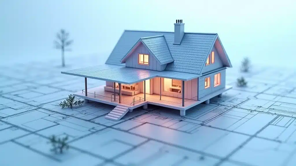 Dwelling coverage and replacement cost for Columbia SC homes: Modern house with highlighted structure