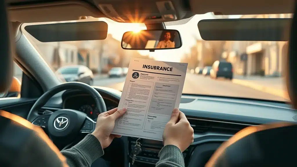 Modern car dashboard with insurance documents illustrating South Carolina car insurance, minimum car insurance requirements in Lexington South Carolina