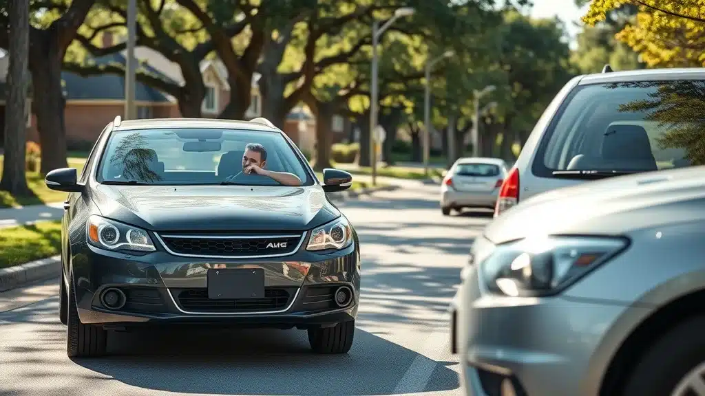 Lexington drivers exchanging insurance information after minor accident, representing property damage liability requirements in Lexington SC