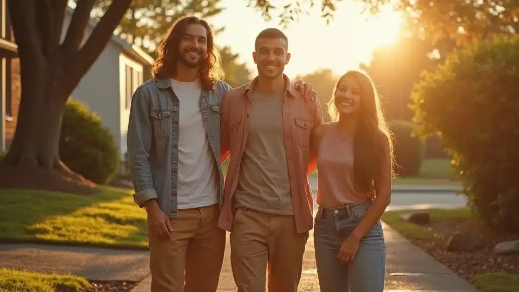 Hopeful Lexington family with sandbags home flood mitigation home insurance