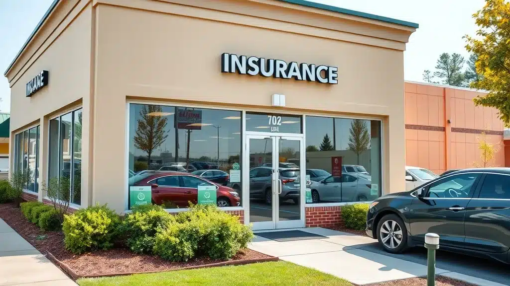 Exterior of a local insurance agency in Lexington SC, specializing in high-risk car insurance options