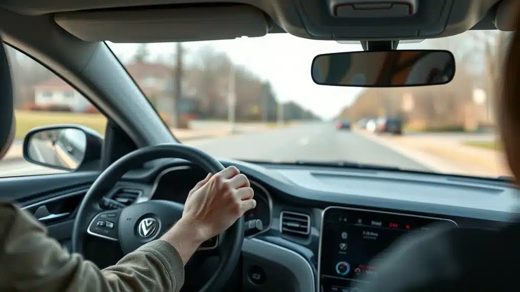 Safe driving technology in modern car illustrating proactive safety for high-risk car insurance in Lexington South Carolina