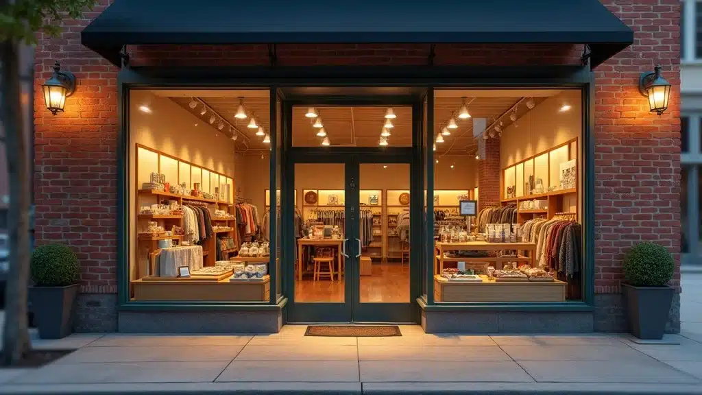 Lexington SC retail shop with secure, protected storefront and vibrant displays